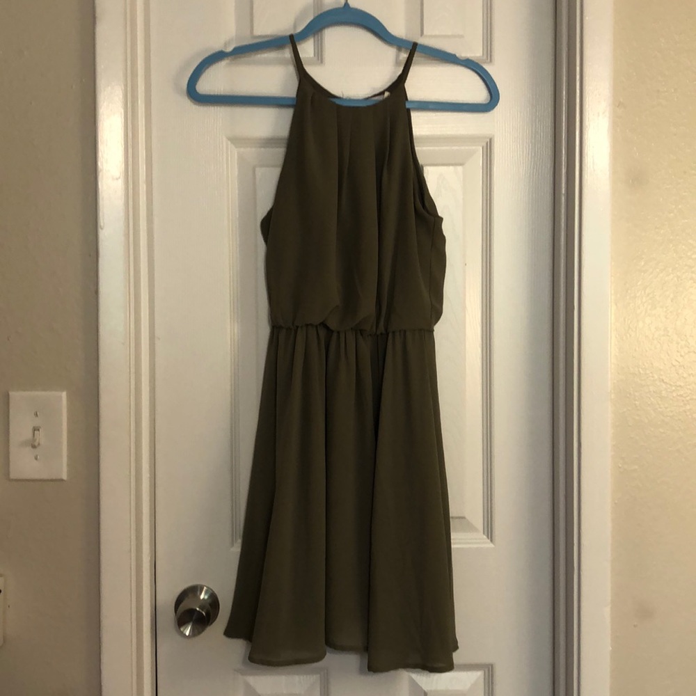 A cute dark olive green dress